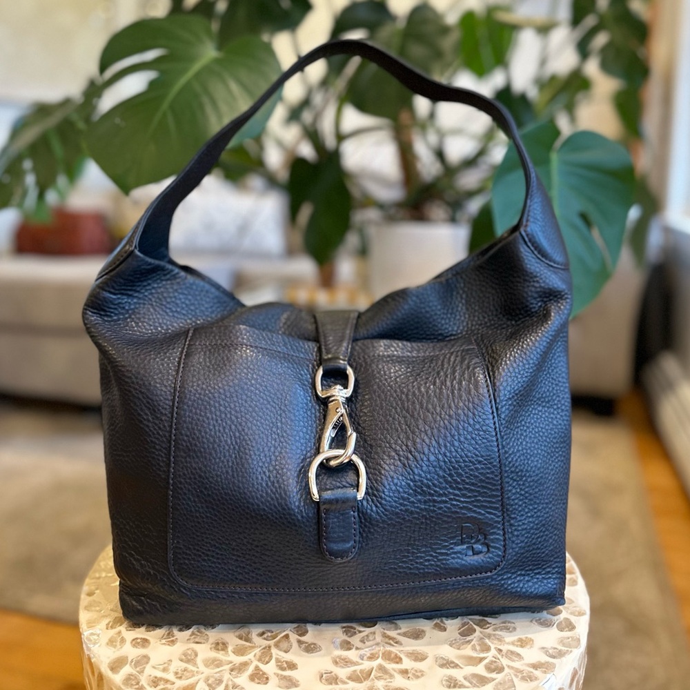 Dooney & Bourke Genuine Black Leather Shoulder Bag Vintage - Picture 9 of 11